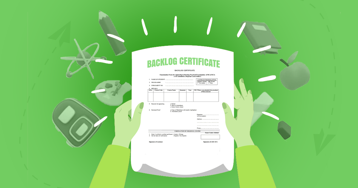 Backlog Certificate: Application for Backlog, Format, and Sample